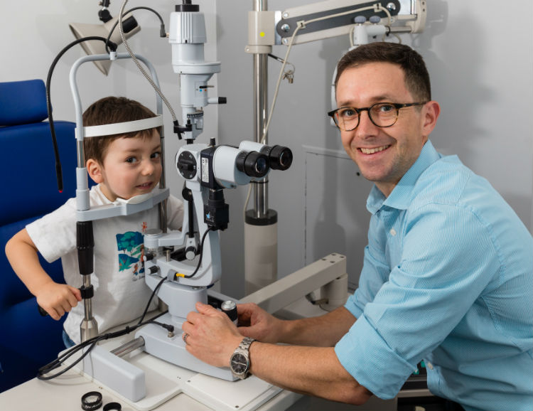 Peter and Finn for website Eyecare Pezzimenti Nixon Optometrists